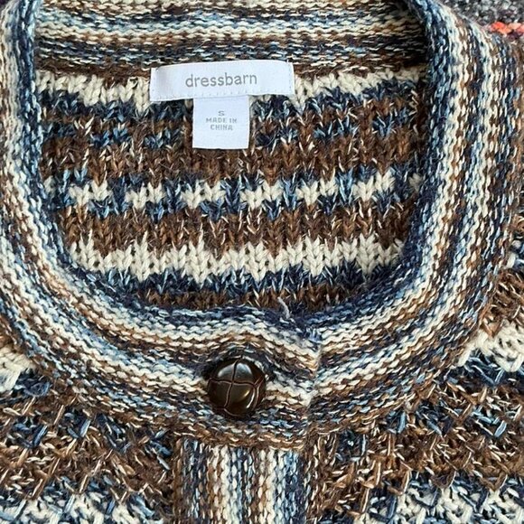 Vintage Silk Blend Striped Cardigan Sweater Button Small - Picture 3 of 4